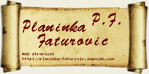 Planinka Faturović vizit kartica